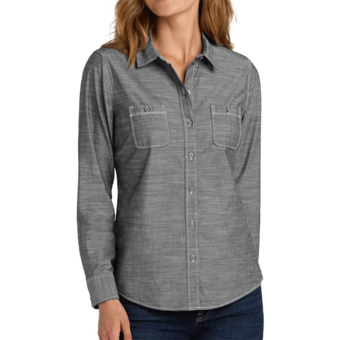 Ladies Slub Chambray Shirt Thumbnail