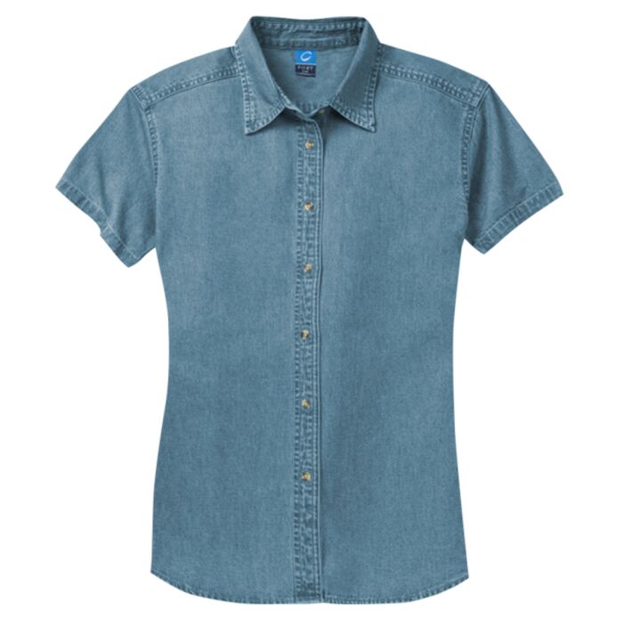 Ladies Short Sleeve Value Denim Shirt Thumbnail