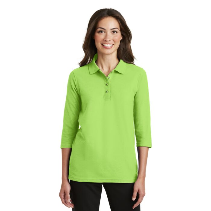 Ladies Silk Touch 3/4 Sleeve Polo Thumbnail