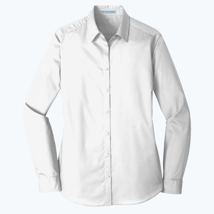Ladies Long Sleeve Carefree Poplin Shirt Thumbnail