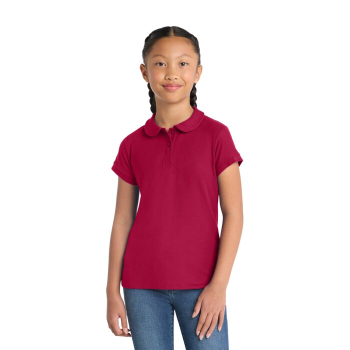 Girls Silk Touch Peter Pan Collar Polo Thumbnail